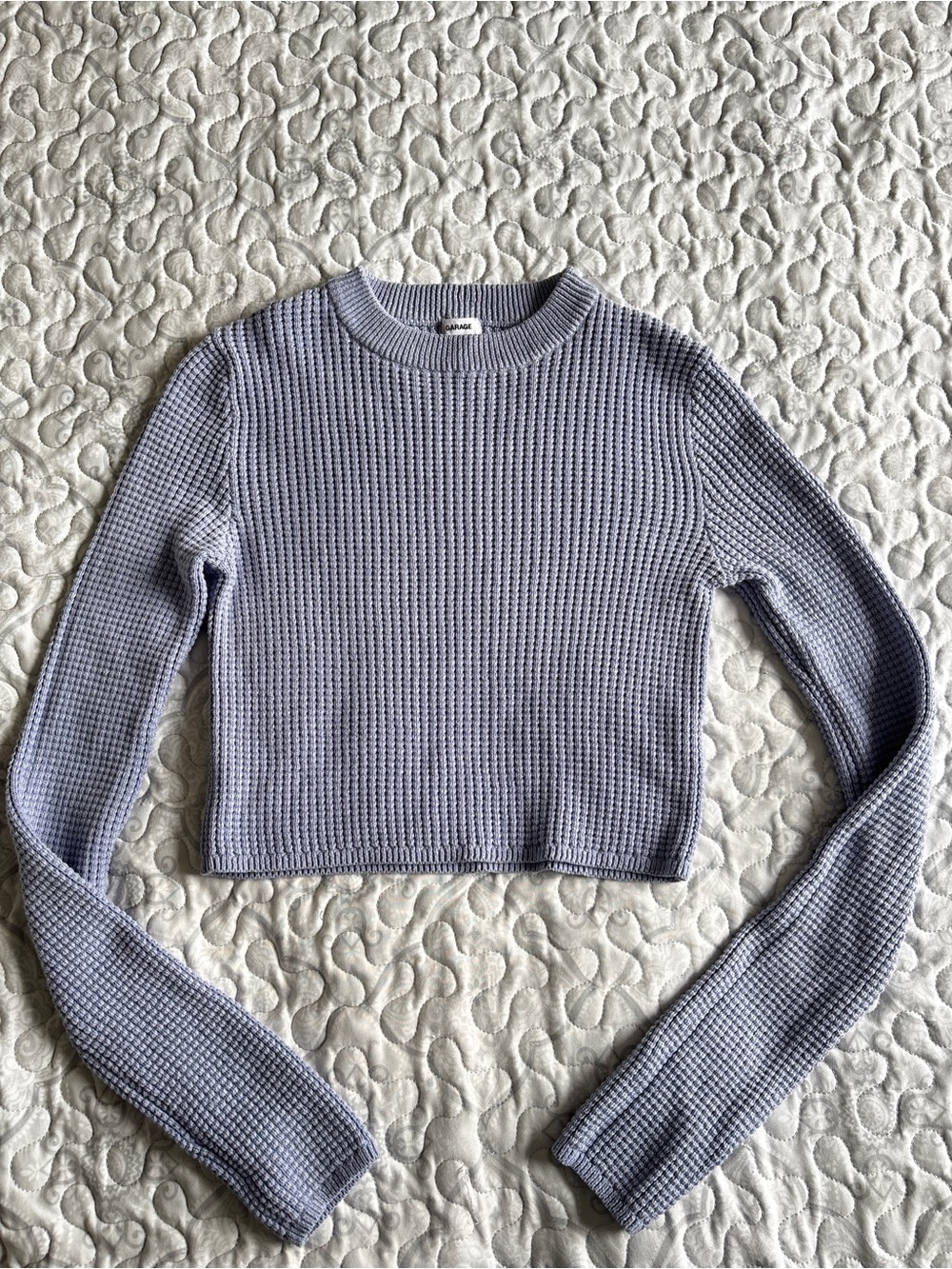 Garage Waffle-Knit Long Sleeve Top